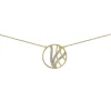 Collier Brillaxis or 9 carats cercle motif pailleté
