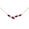 Collier Brillaxis or 18 carats rhodolite oxydes