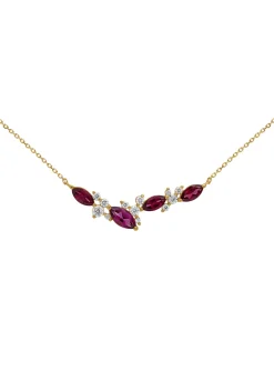 Collier Brillaxis or 18 carats rhodolite oxydes