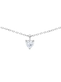 Collier Brillaxis or blanc 18 carats coeur oxyde