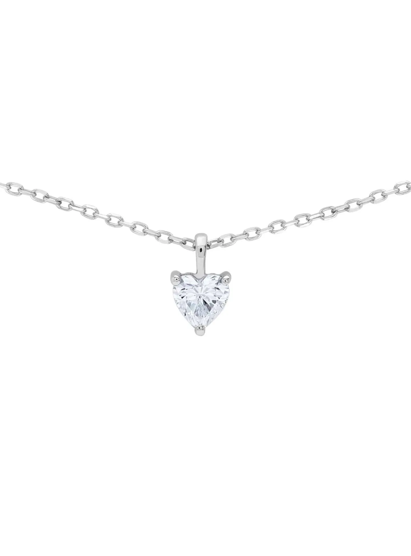 Collier Brillaxis or blanc 18 carats coeur oxyde