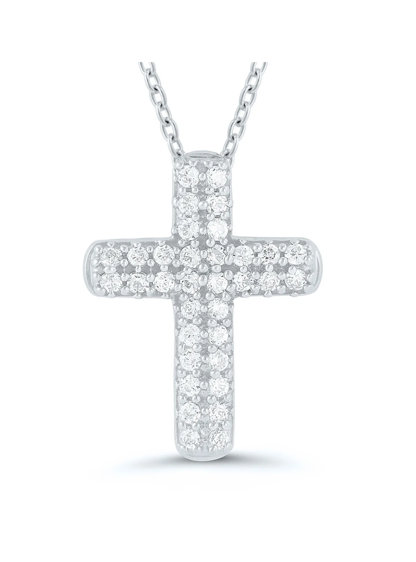 Collier Brillaxis or blanc 18 carats croix diamant