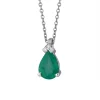 Collier Brillaxis or blanc émeraude et diamants