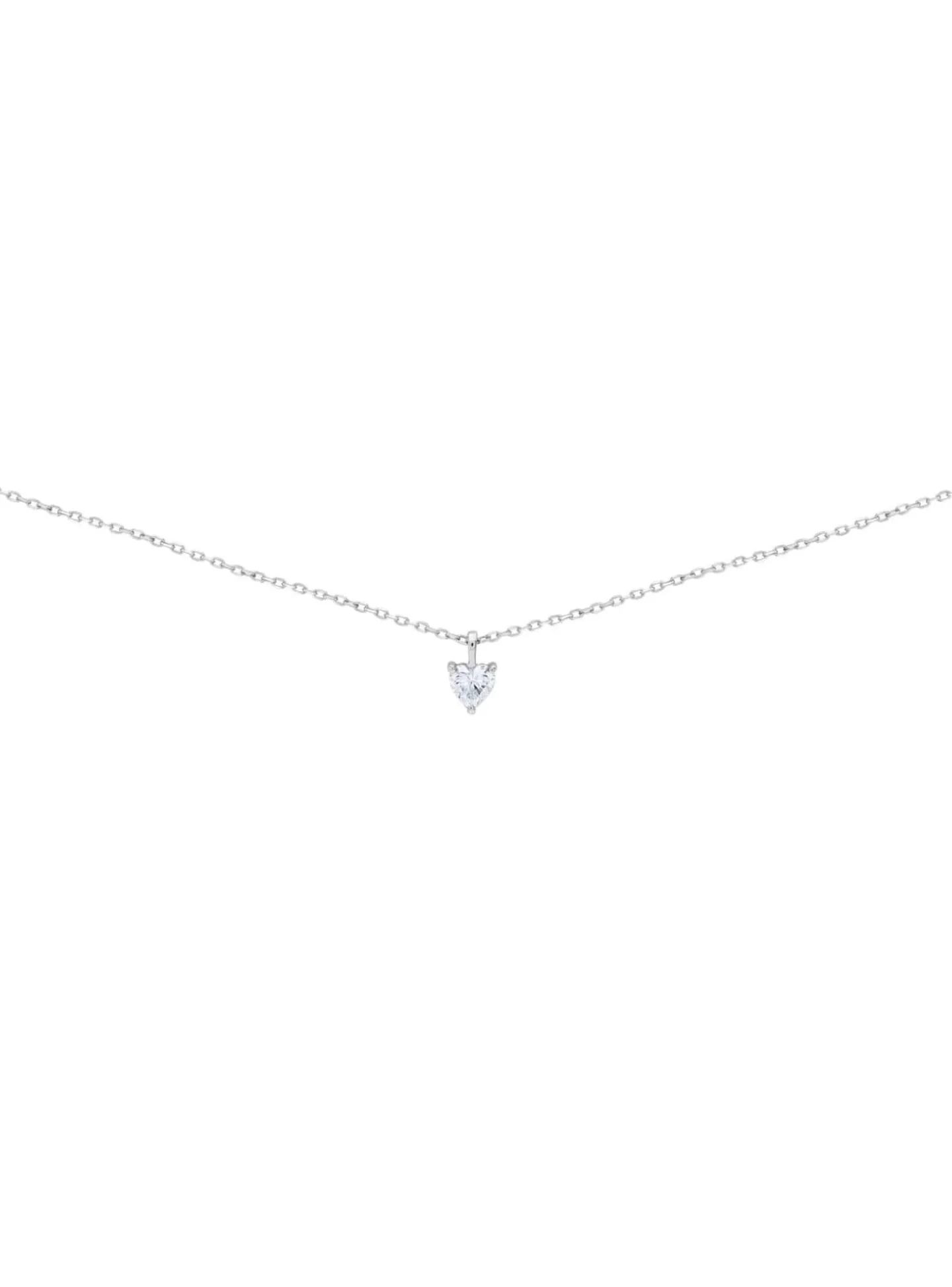 Collier Brillaxis or blanc 18 carats coeur oxyde