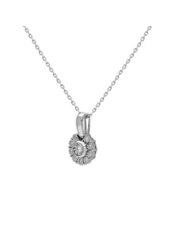 Collier Brillaxis or blanc 18 carats fleur diamant