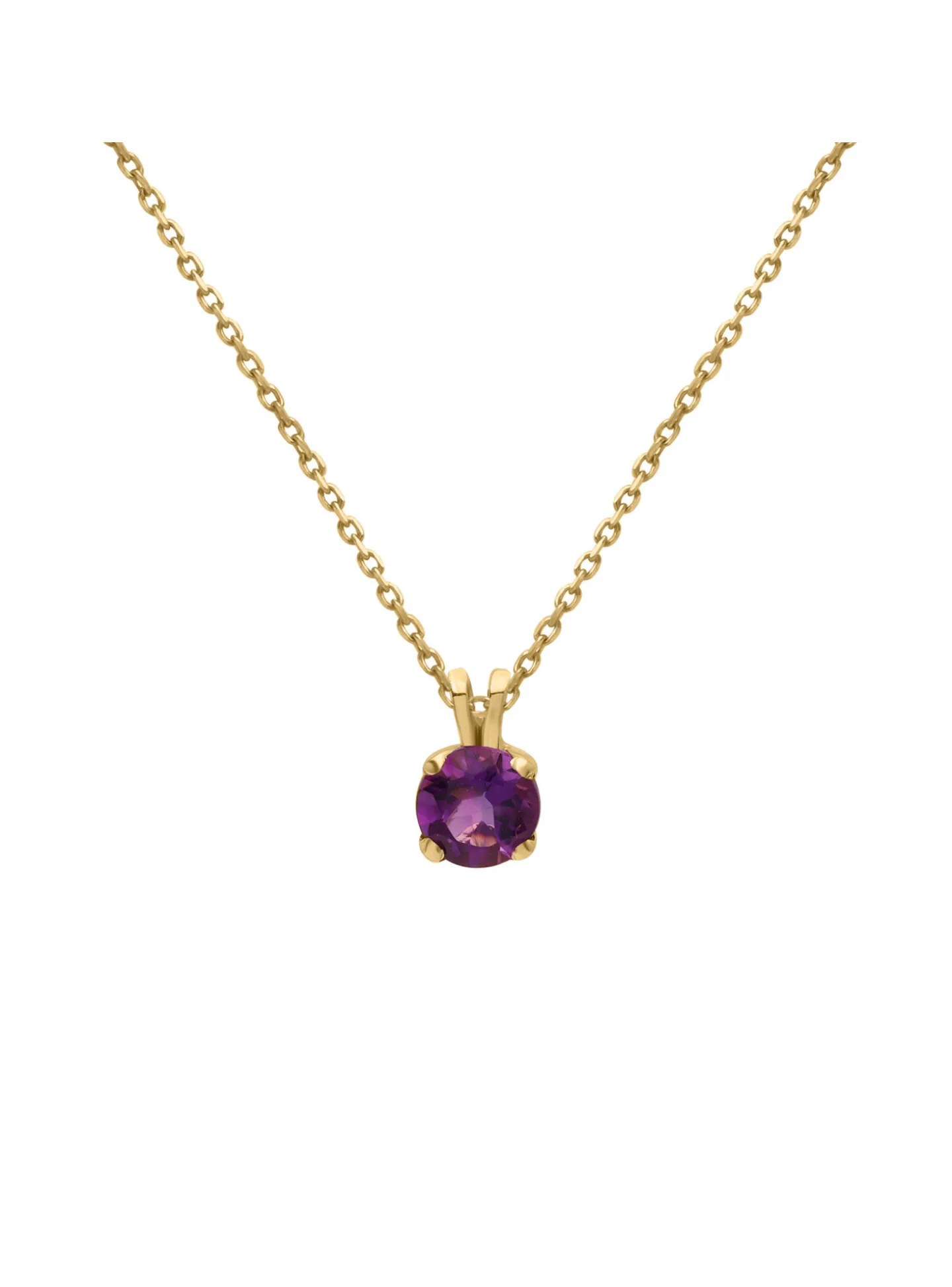 Collier Brillaxis or jaune 18 carats améthyste