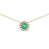 Collier Brillaxis or jaune 9 carats émeraude oxydes