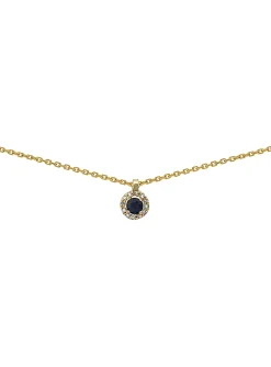 Collier Brillaxis or jaune 18 carats saphir diamants