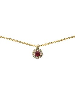 Collier Brillaxis or jaune 18 carats rubis diamants