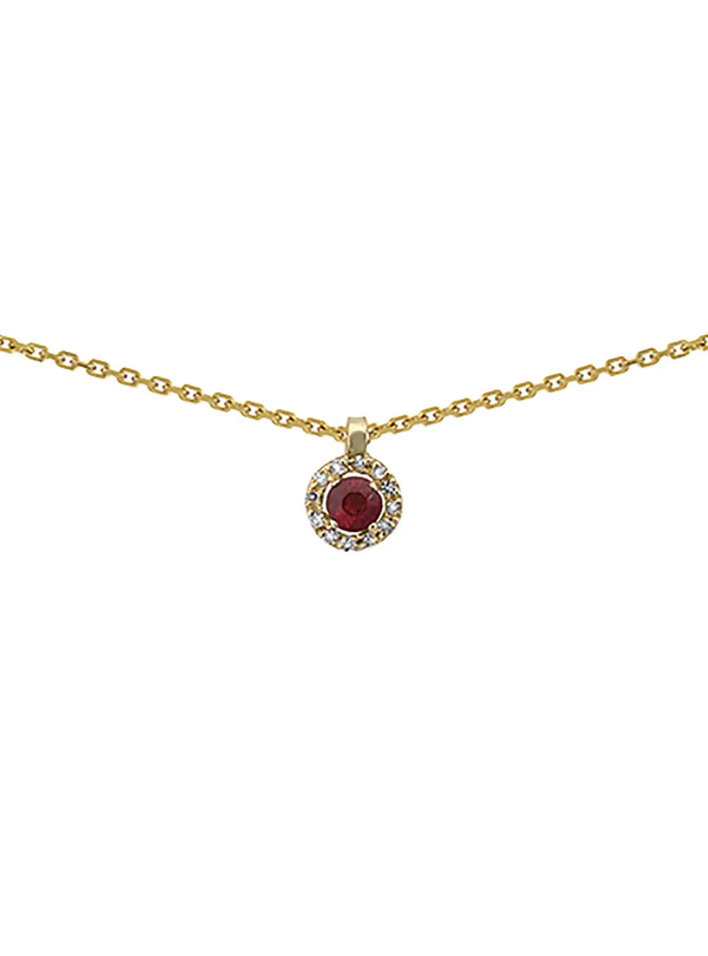Collier Brillaxis or jaune 18 carats rubis diamants