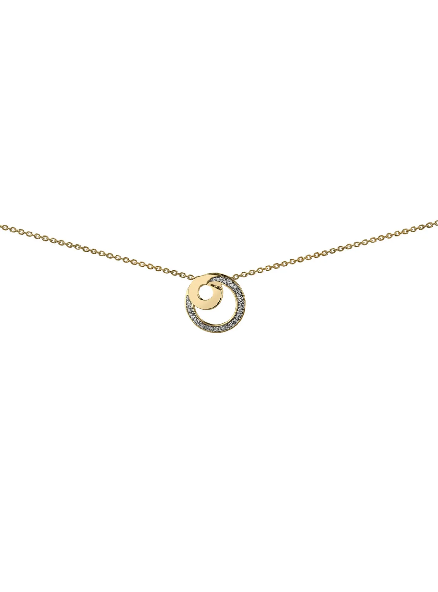 Collier Brillaxis or jaune 18 carats cercle pailleté