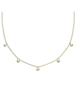 Collier Brillaxis or jaune pampilles diamants clos