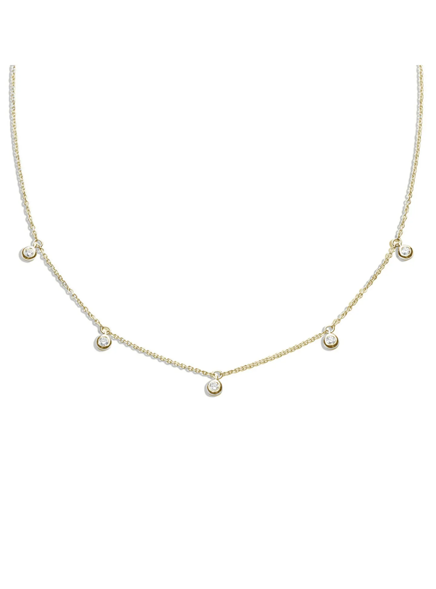 Collier Brillaxis or jaune pampilles diamants clos