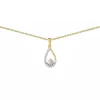 Collier Brillaxis or jaune 9 carats pendentif goutte