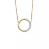 Collier Brillaxis or jaune 9 carats anneau empierré