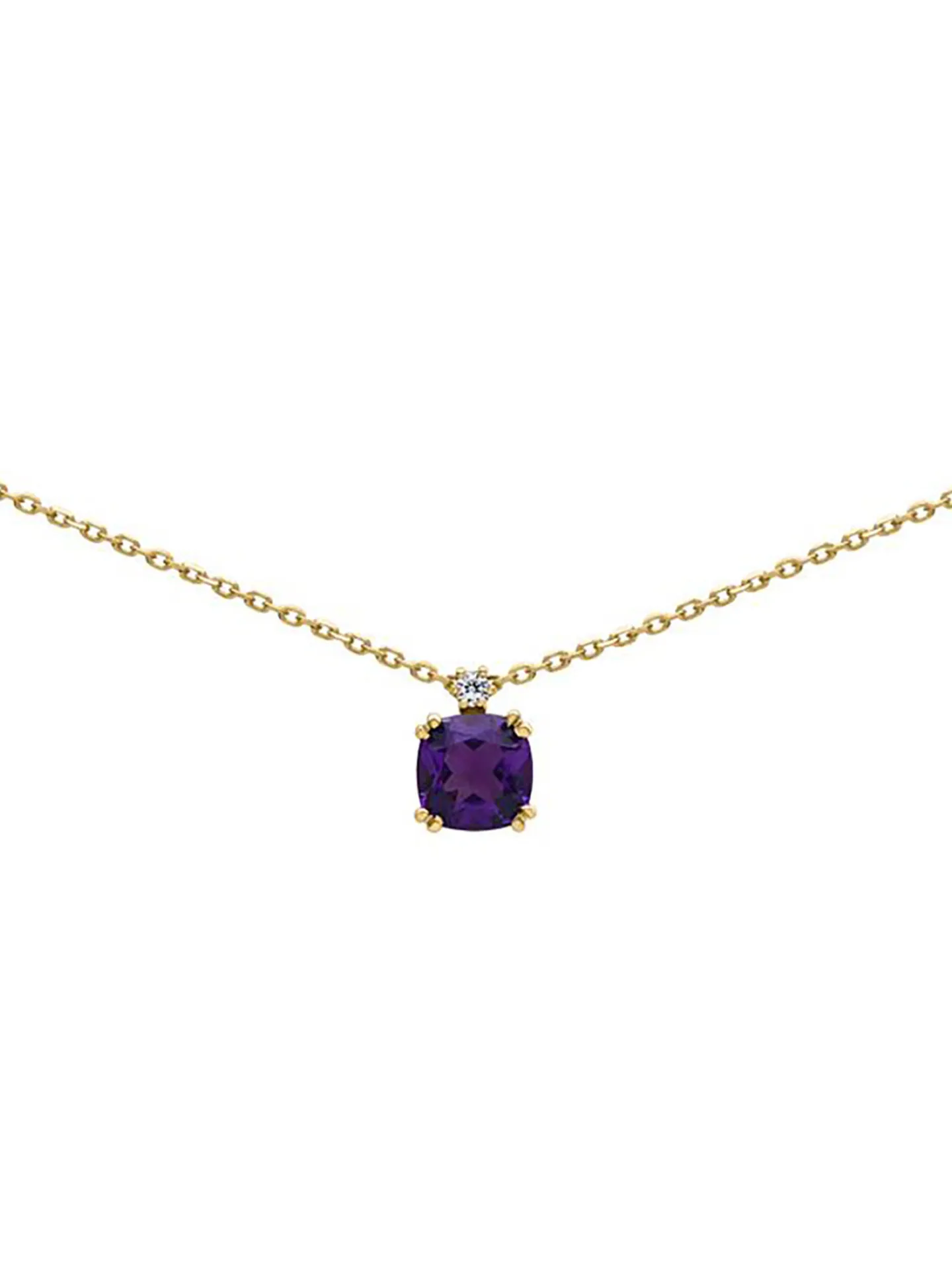 Collier Brillaxis or jaune améthyste oxyde