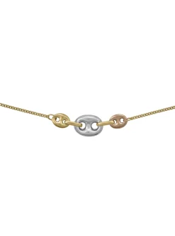 Collier Brillaxis or jaune grain de café tricolore