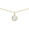 Collier Brillaxis or jaune 18 carats nacre blanche