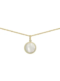 Collier Brillaxis or jaune 18 carats nacre blanche