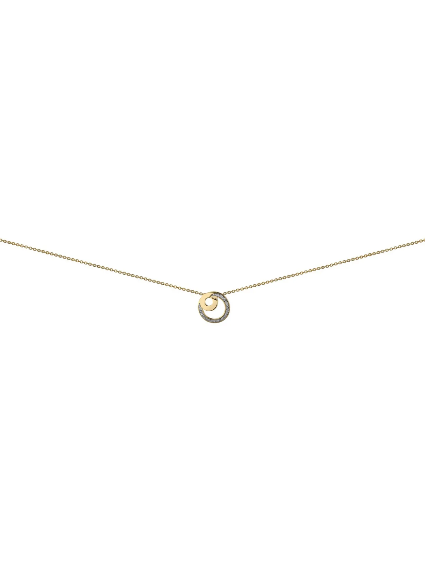 Collier Brillaxis or jaune 18 carats cercle pailleté