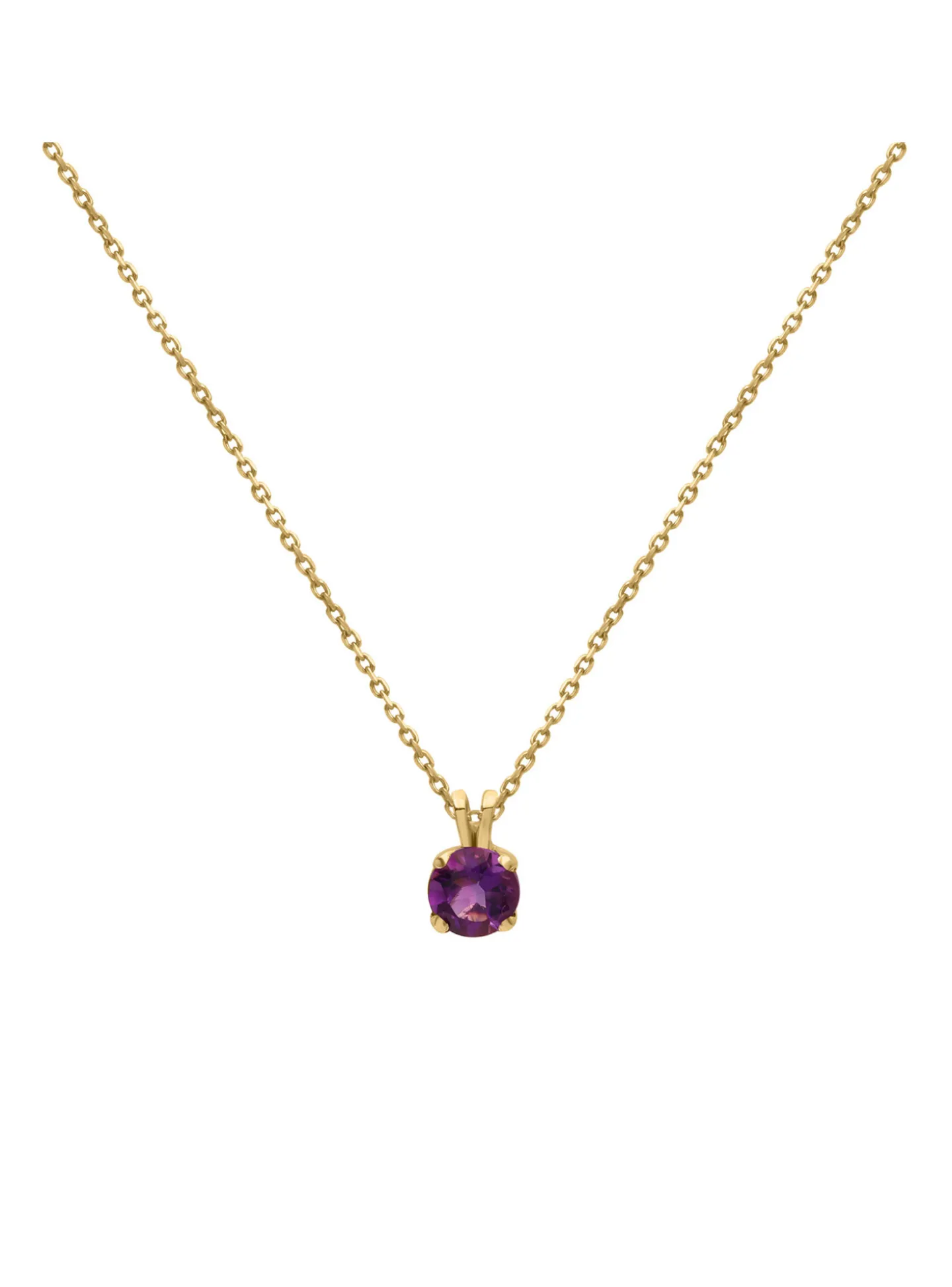 Collier Brillaxis or jaune 18 carats améthyste