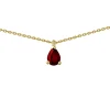 Collier Brillaxis or rubis forme poire 7x5mm