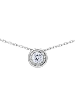 Collier brillaxis or solitaire diamant clos 0.14 ct