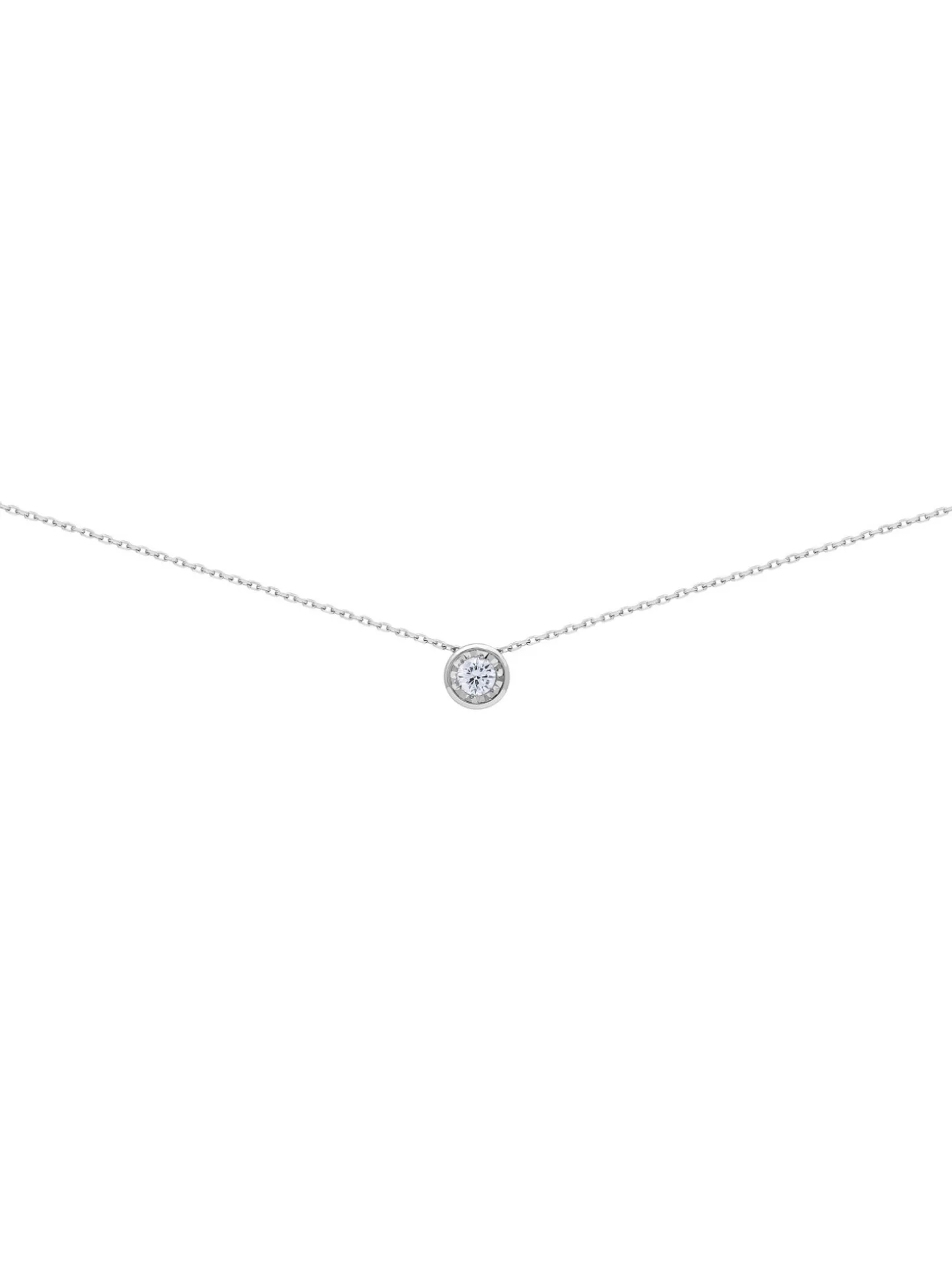 Collier brillaxis or solitaire diamant clos 0.14 ct