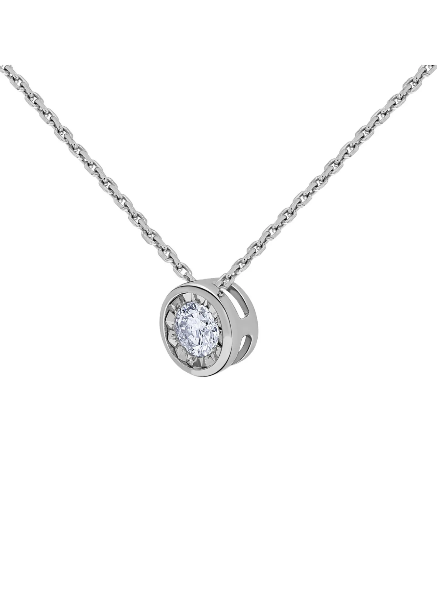 Collier brillaxis or solitaire diamant clos 0.14 ct