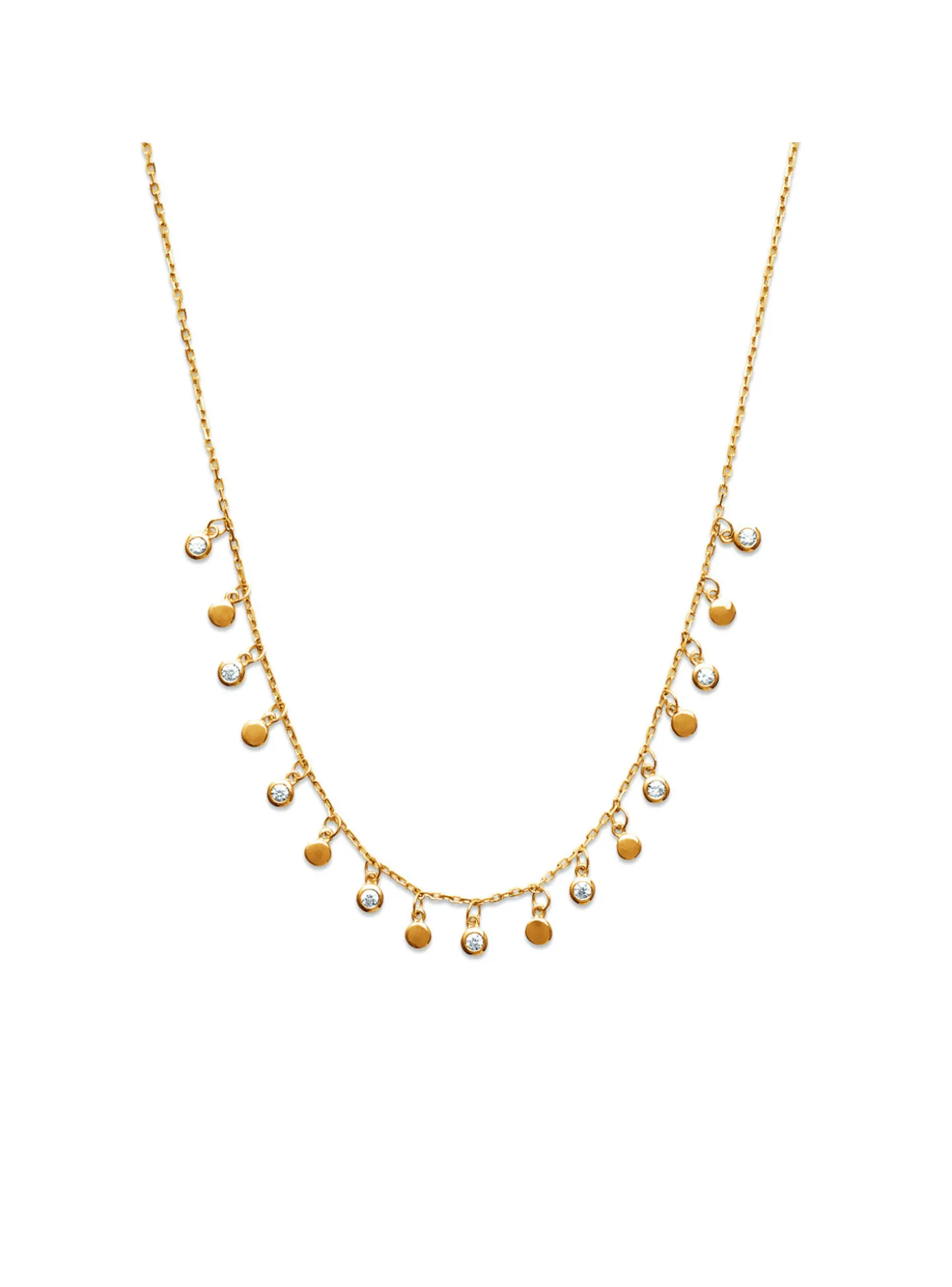 Collier Brillaxis pampilles rondes dorées