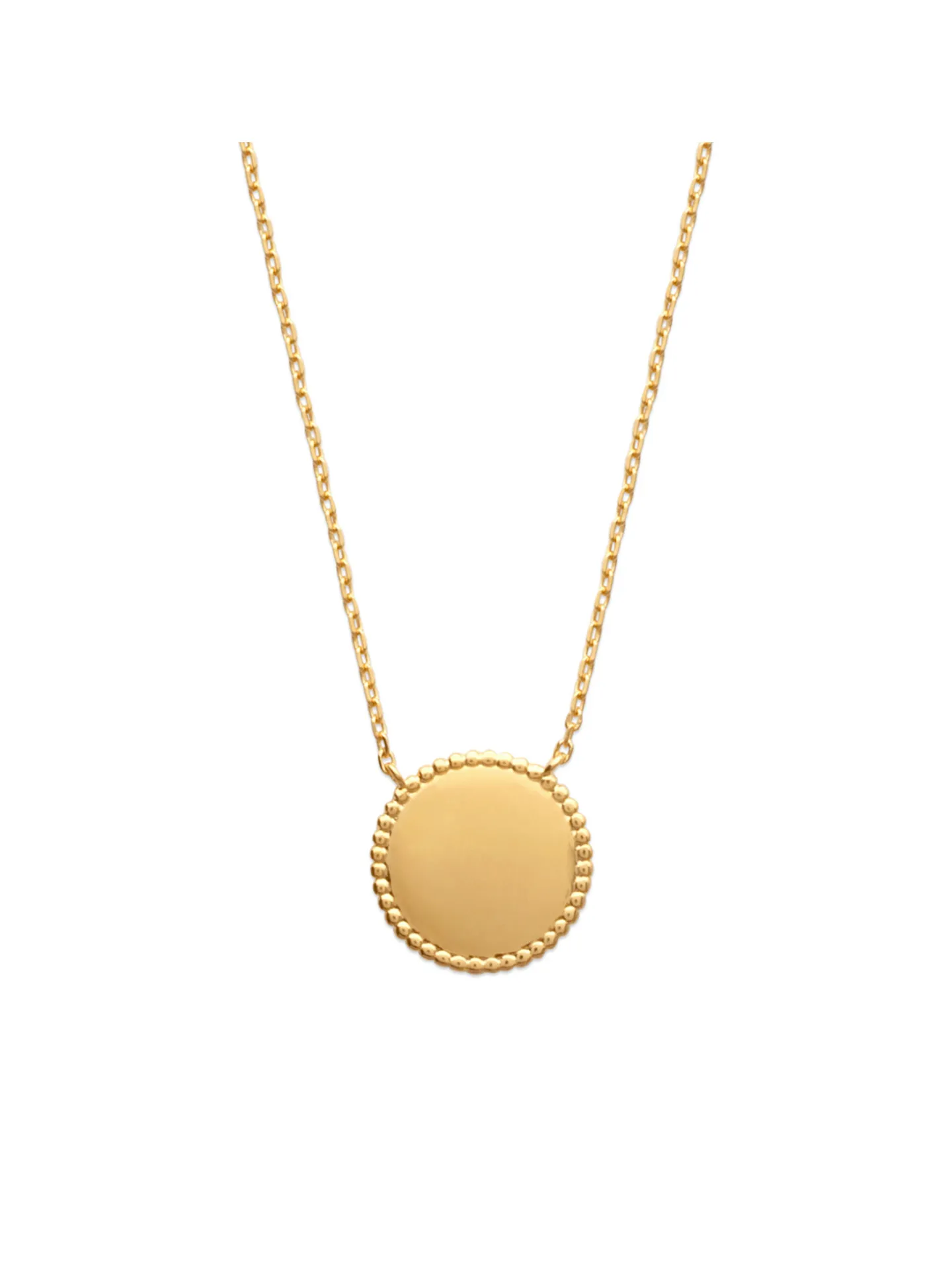Collier Brillaxis pastille ronde perlée plaqué or