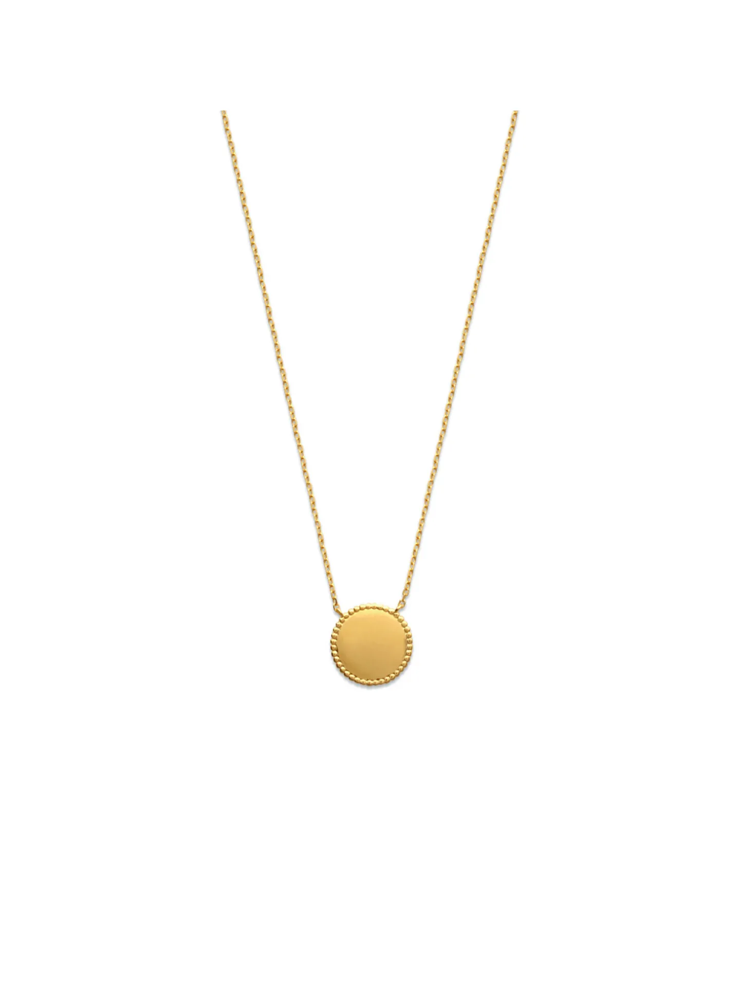 Collier Brillaxis pastille ronde perlée plaqué or