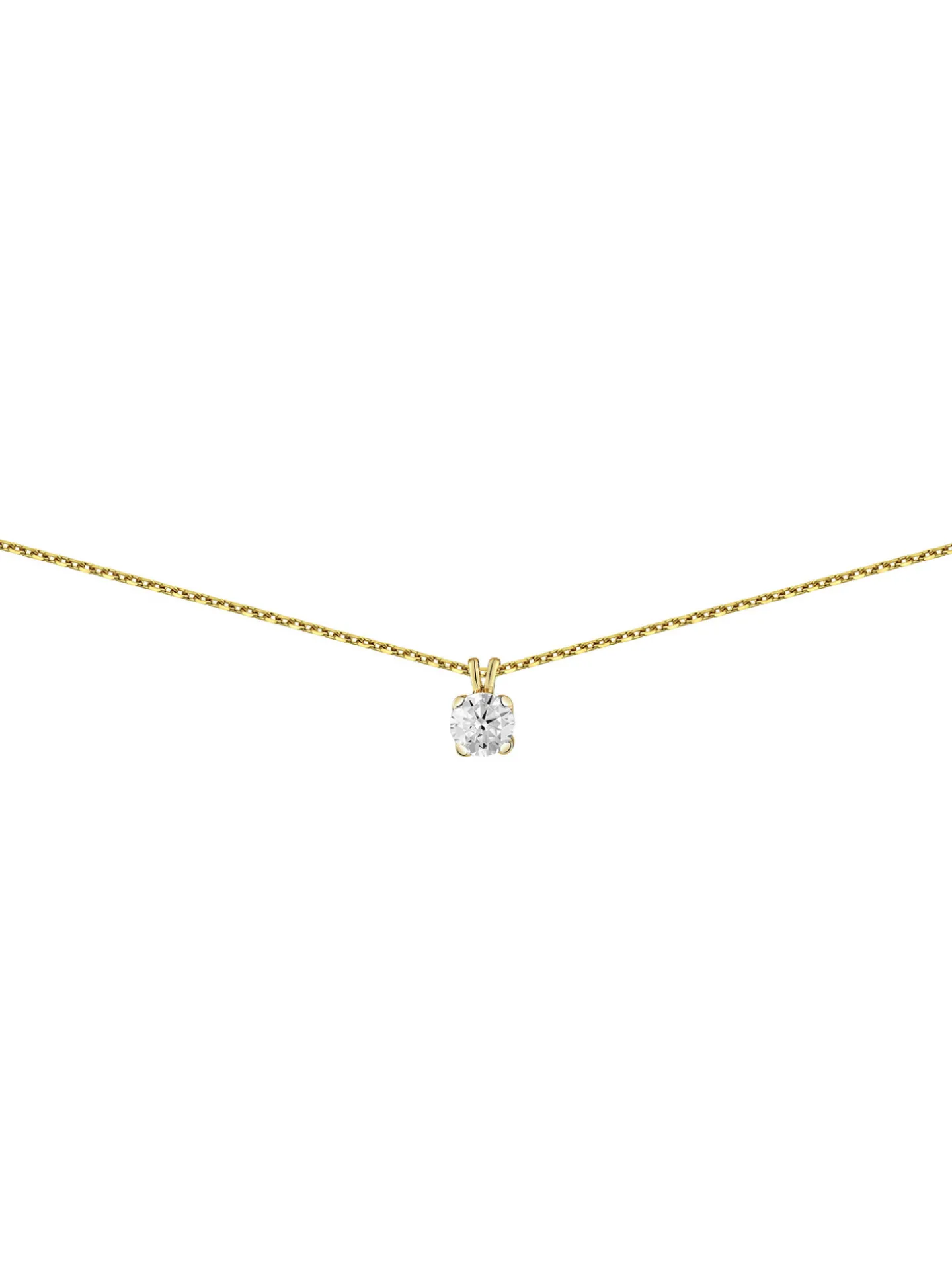Collier Brillaxis pendentif diamant serti 4 griffes_x005f_x000D_en or jaune 750