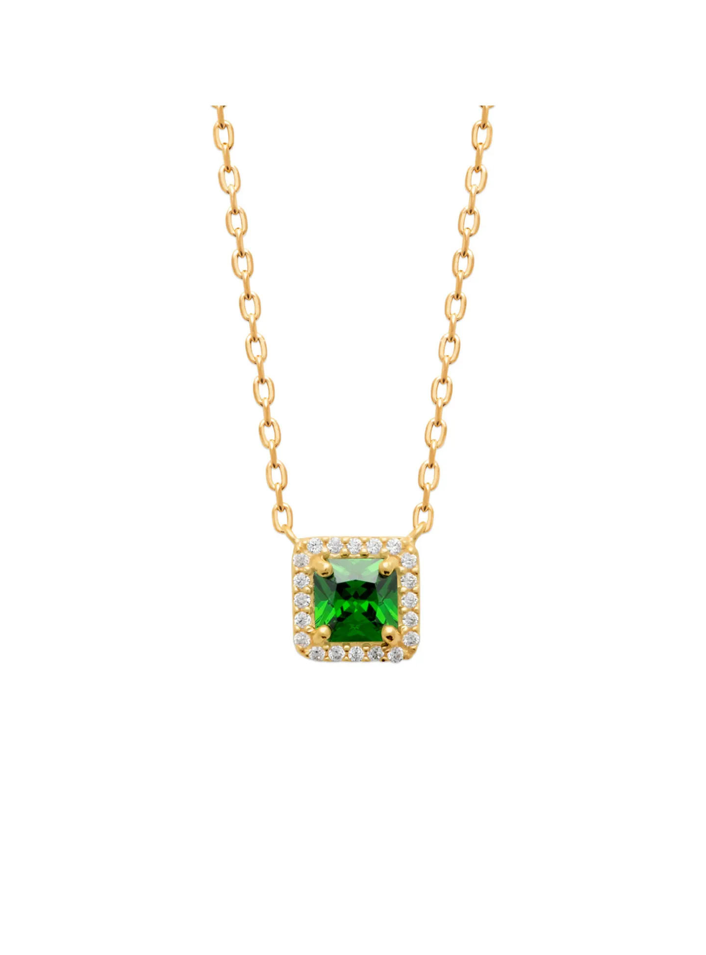Collier brillaxis pendentif oxyde de zirconium vert