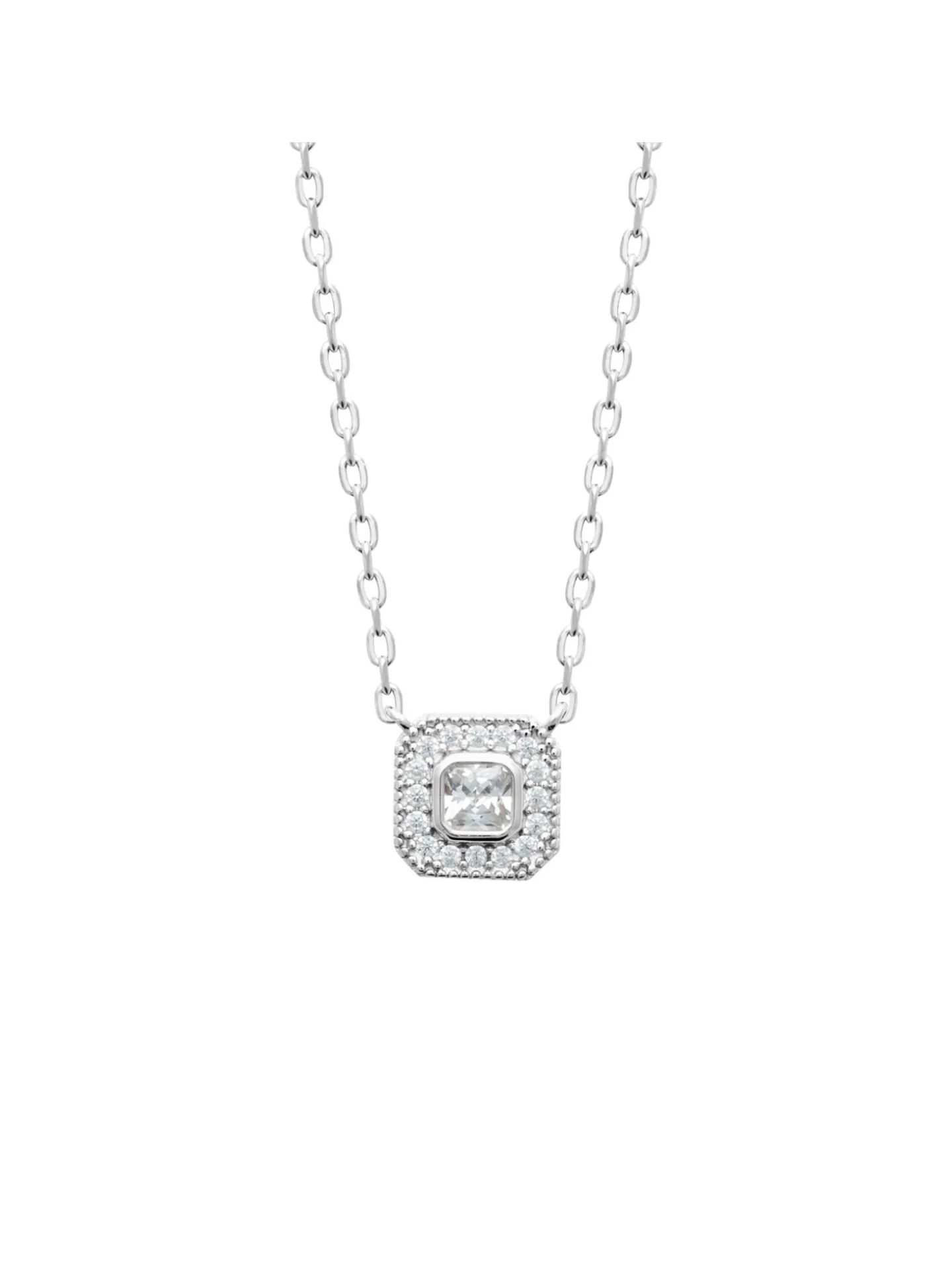 Collier Brillaxis pendentif carré 45 cm