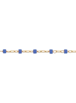 Collier Brillaxis perles de Miyuki bleu roi_x005f_x000D_plaqué or 750/1000 45 cm