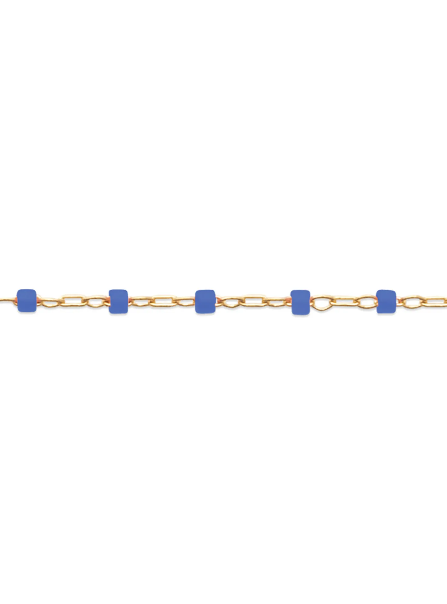 Collier Brillaxis perles de Miyuki bleu roi_x005f_x000D_plaqué or 750/1000 45 cm