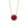 Collier Brillaxis plaqué or et pendentif rouge