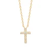 Collier Brillaxis plaqué or croix OZ 45cm