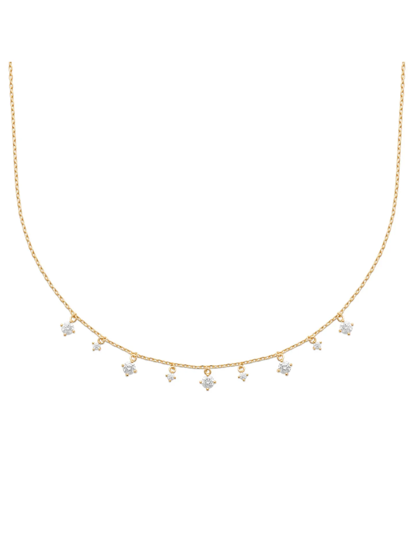 Collier Brillaxis plaqué or pampilles oxydes