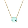 Collier Brillaxis plaqué or pierre bleue