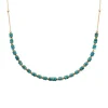 Collier Brillaxis plaqué or jaspe bleu