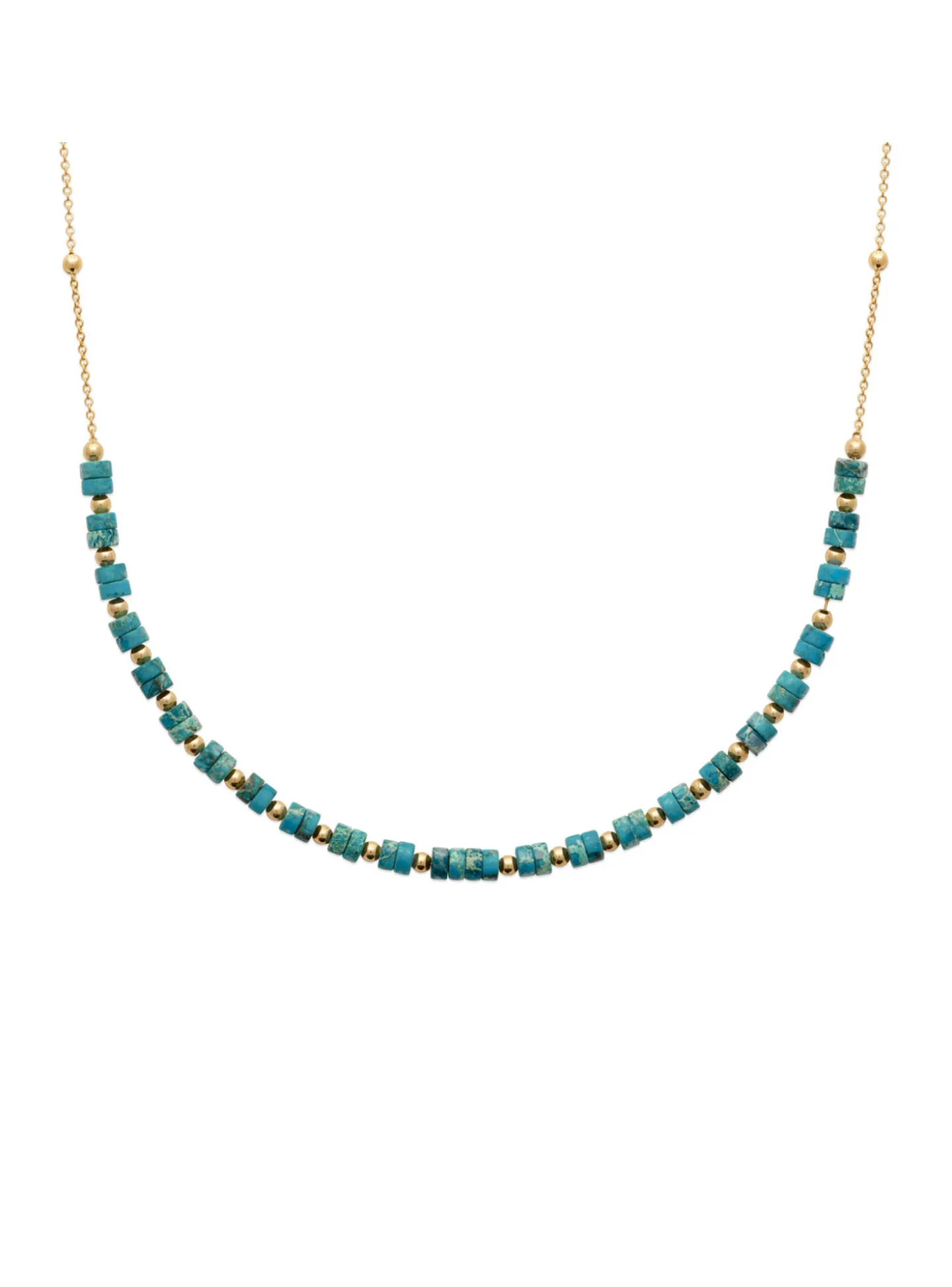 Collier Brillaxis plaqué or jaspe bleu