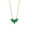 Collier Brillaxis plaqué or oxydes verts
