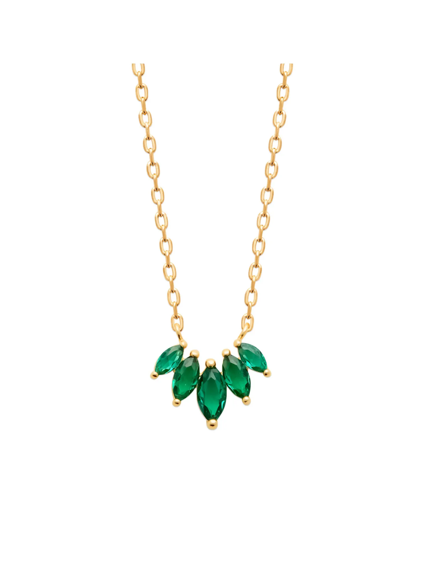 Collier Brillaxis plaqué or oxydes verts
