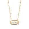 Collier Brillaxis plaqué or motif ovale empierré_x005f_x000D_45 cm