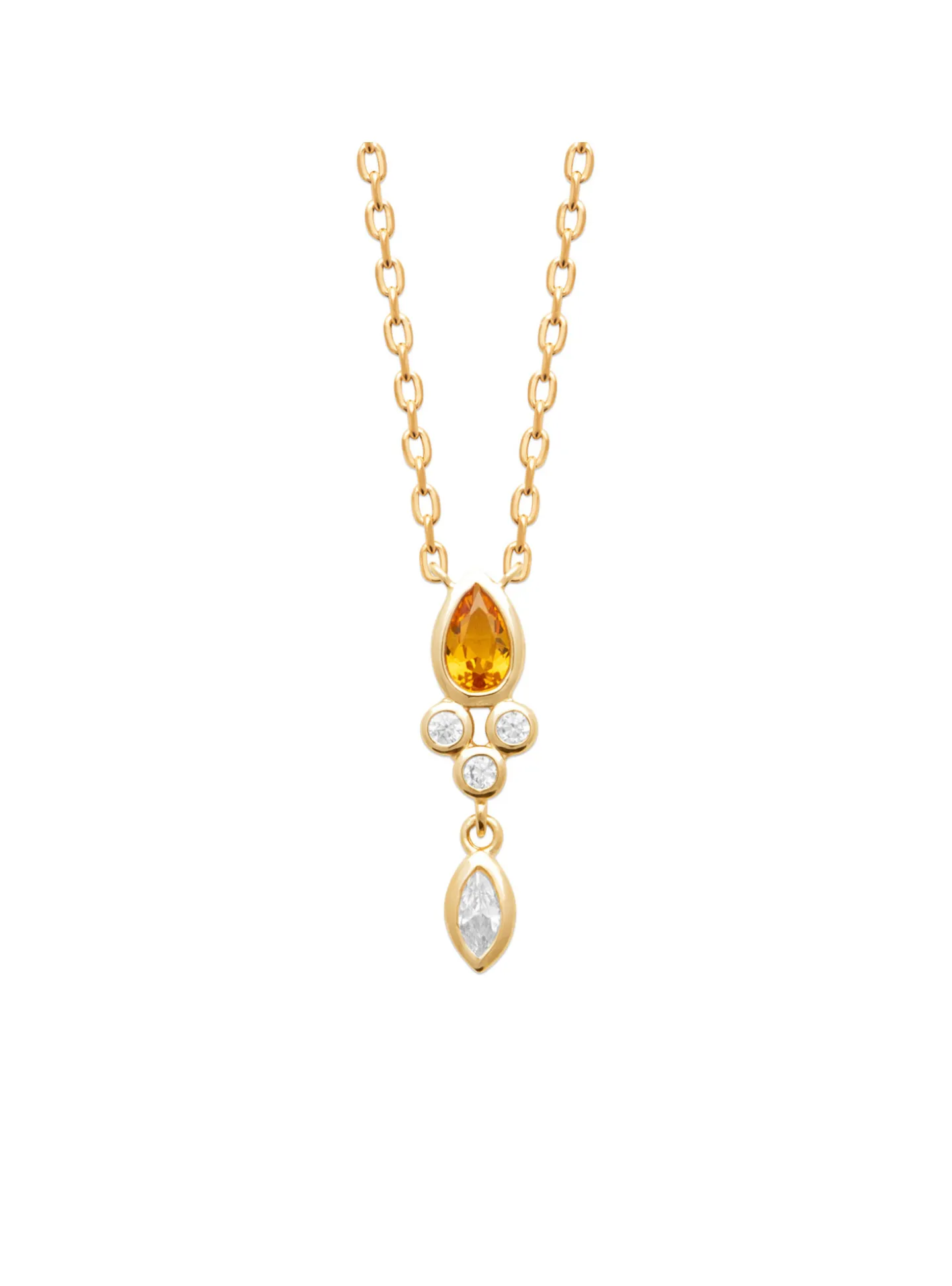 Collier Brillaxis plaqué or oxydes