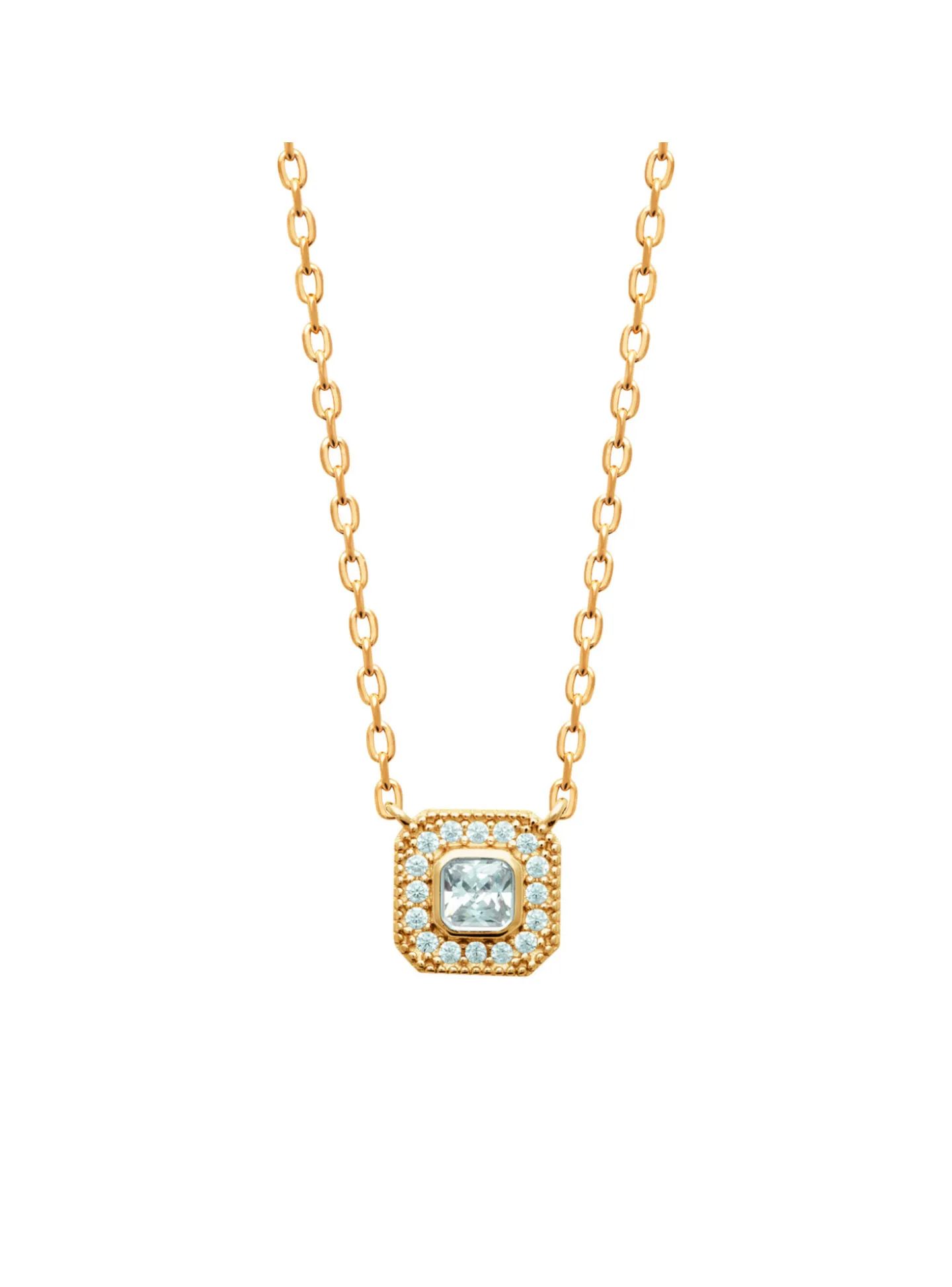 Collier Brillaxis plaqué or et oxydes de zirconium