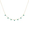 Collier Brillaxis plaqué or et pampilles vertes_x005f_x000D_45 cm