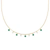 Collier Brillaxis plaqué or pampilles oxydes_x005f_x000D_verts et blancs